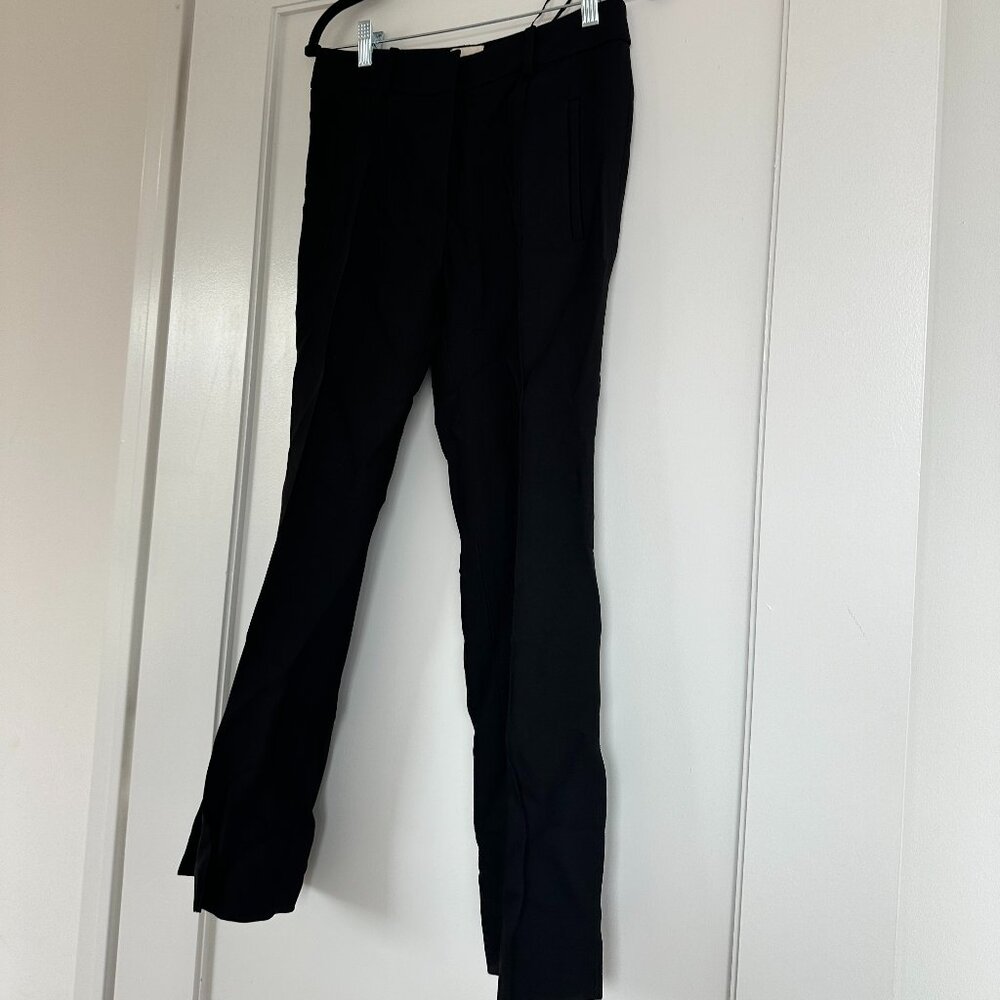 Khaite Black Pants High Rise Size 2 Front Split Hem Stretch